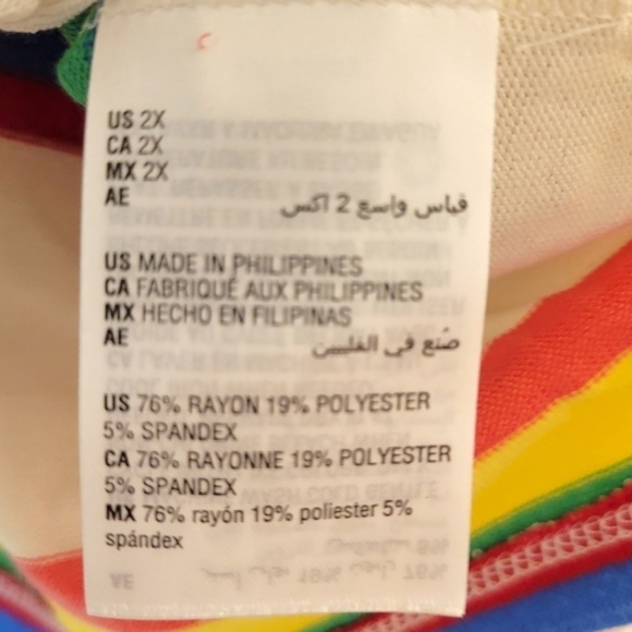 CORE KNITS COCONUT RAINBOW STRIPED LIGHTWEIGHT SWEATER•2X NWT - Picture 13 of 14